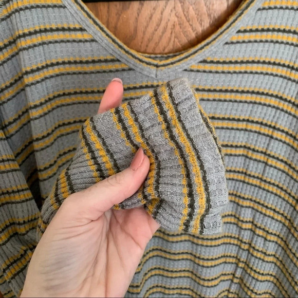 BKE Striped Waffleknit Blouse - Picture 3 of 5